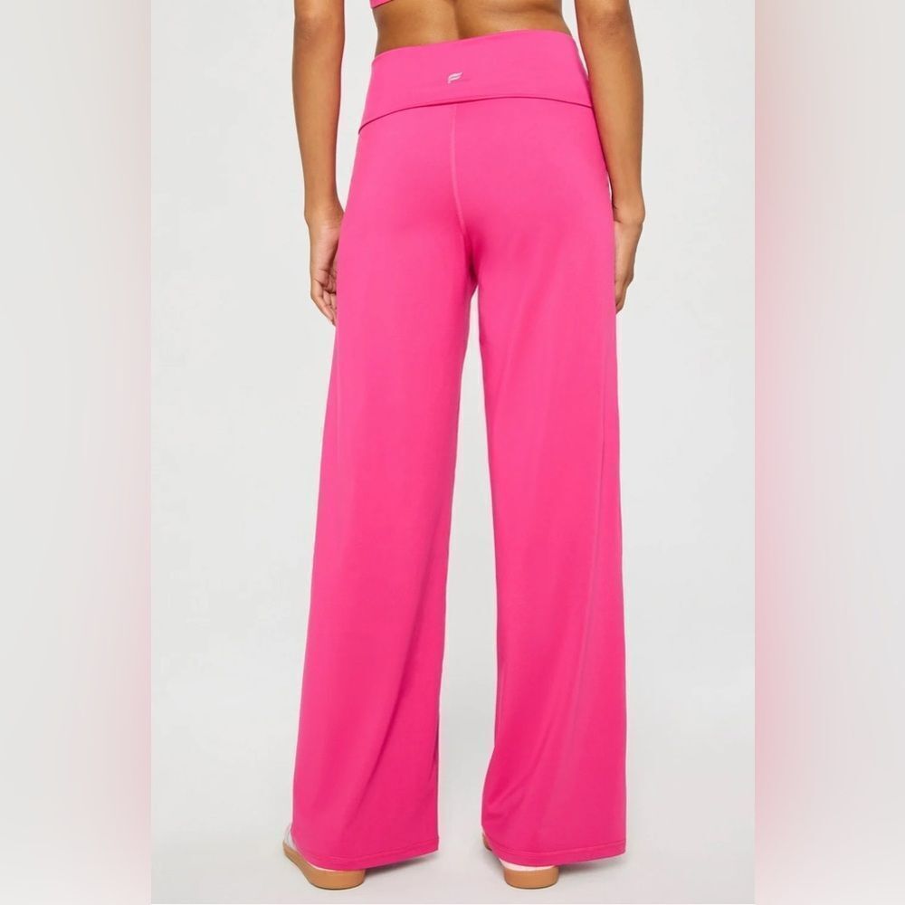 NEW! Sz L Fabletics *PureLuxe* Foldover Pant in Dragonfruit PINK - Picture 2 of 4